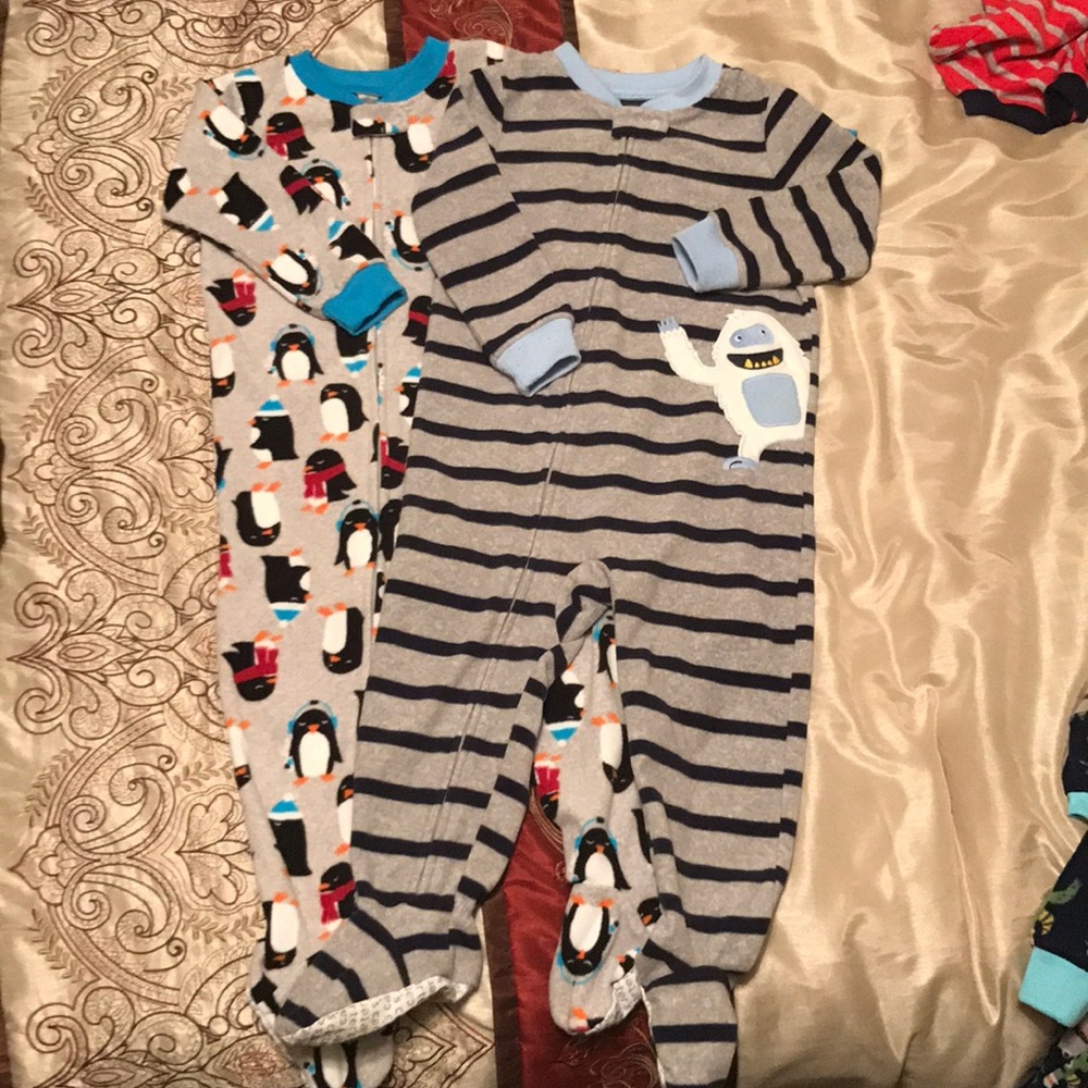 Fleece footed pajamas , boys